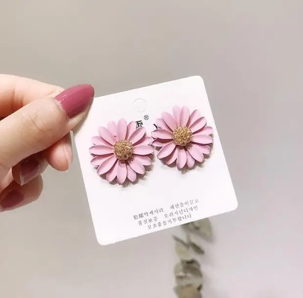 High Quality Dangle Earrings Anti allergic Pin Accessories Multiple Color Chrysanthemum Flowers Jewelry gifts