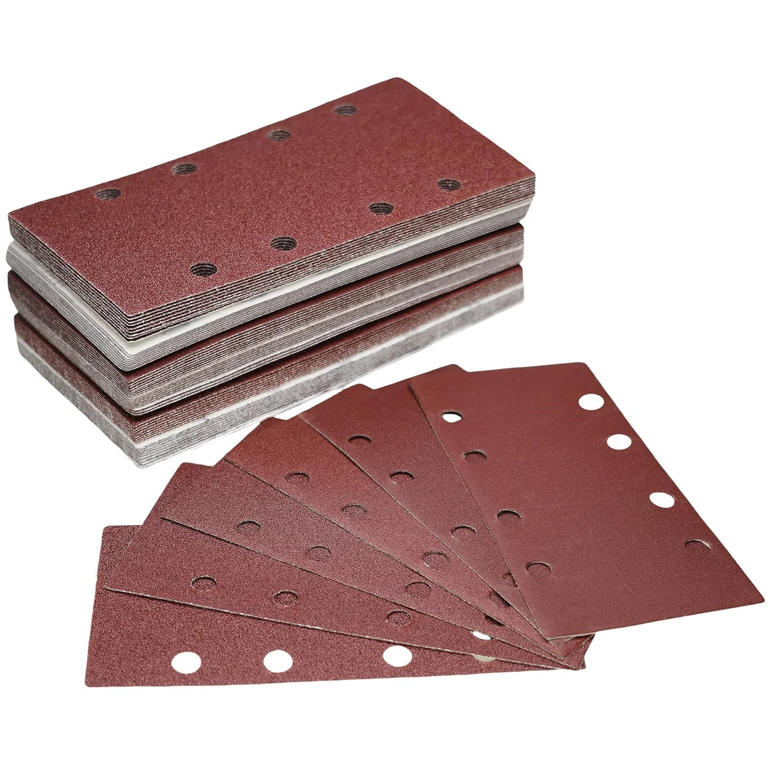 20pcs Aluminum Oxide Sanding Paper Hook & Loop Sandpaper Sheets for 1/3 Sheet Sander Assorted Grit for Wood, Metal
