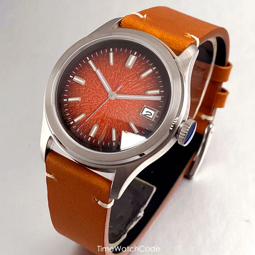 Tandorio NH35A Retro Men's Watches 38mm Automatic Field Watch Asia 2824 10BAR Waterproof Sapphire Crystal Black Cream Dial