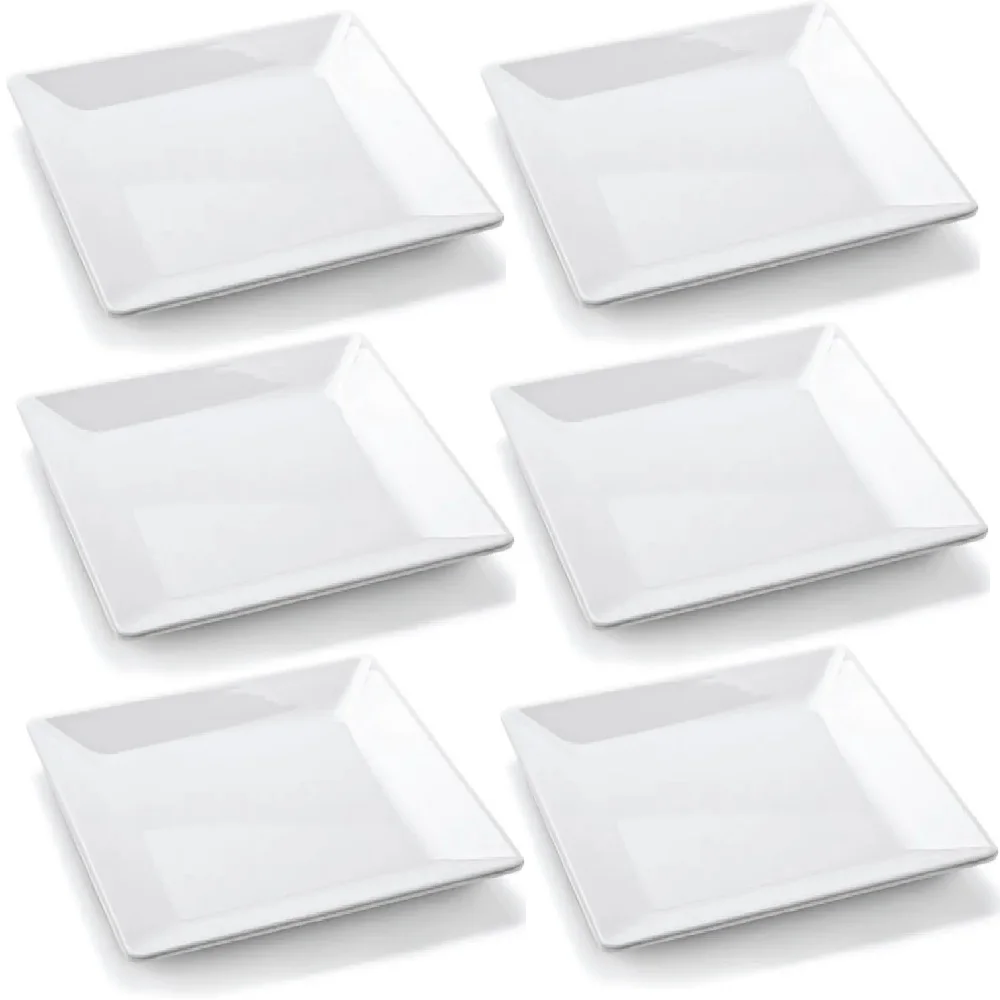 6 Dishes Square Melamine 25cm For Buffet Restaurant Bar