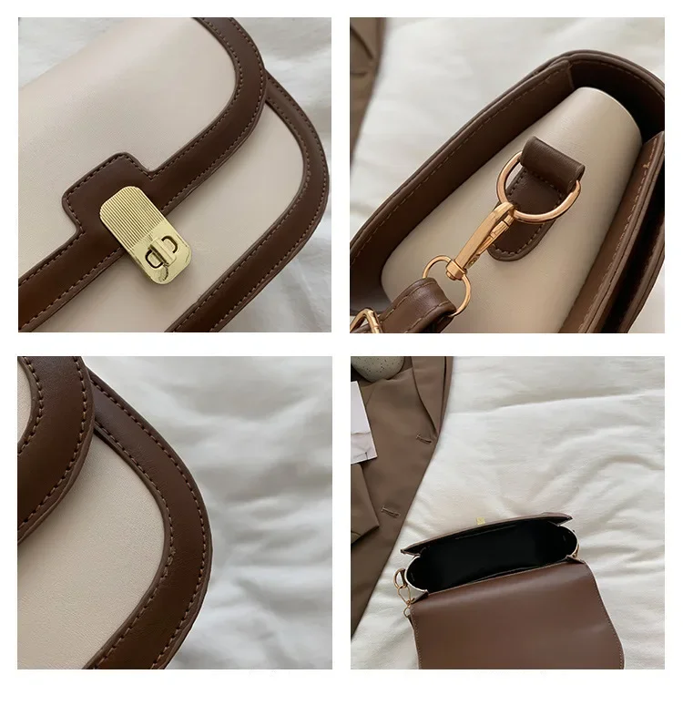 Damen-Umhängetasche, Damen-Mode, Retro-Unterarmtasche, kleine quadratische Tasche, beliebte Herbst-Schultertasche, Umhängetasche – Detail 7
