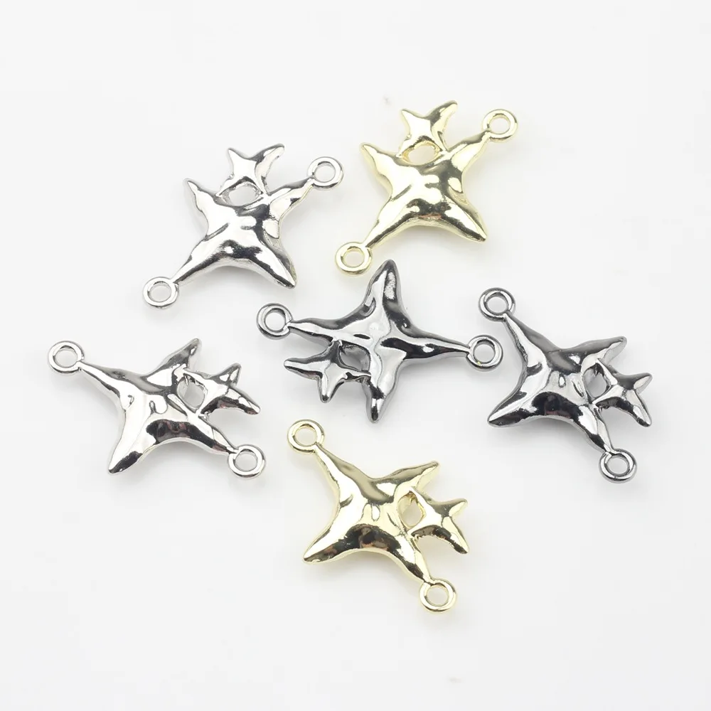 100pcs Handmade Silvery Golden Color Jewelry Connectors Star Bracelet Necklace Earrings Connectors Diy Jewelry Making Findings