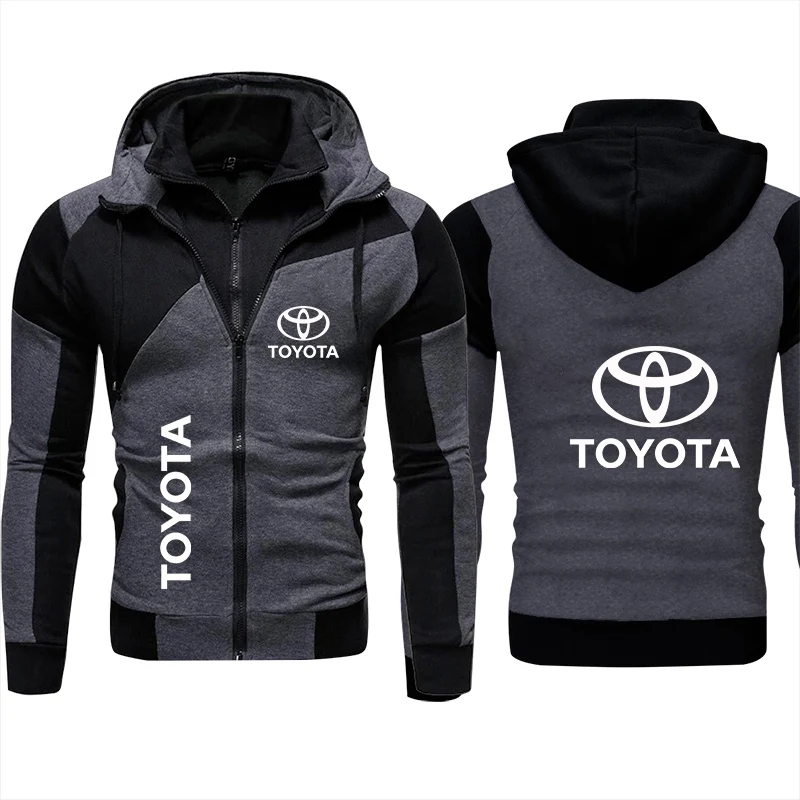 Toyota Hoodie Jacket Car Logo Print Hoodie Autumn Winter Keep Warm Thicken Sweatshirt Pullover Biker Toyota Clothing Zip Hoody