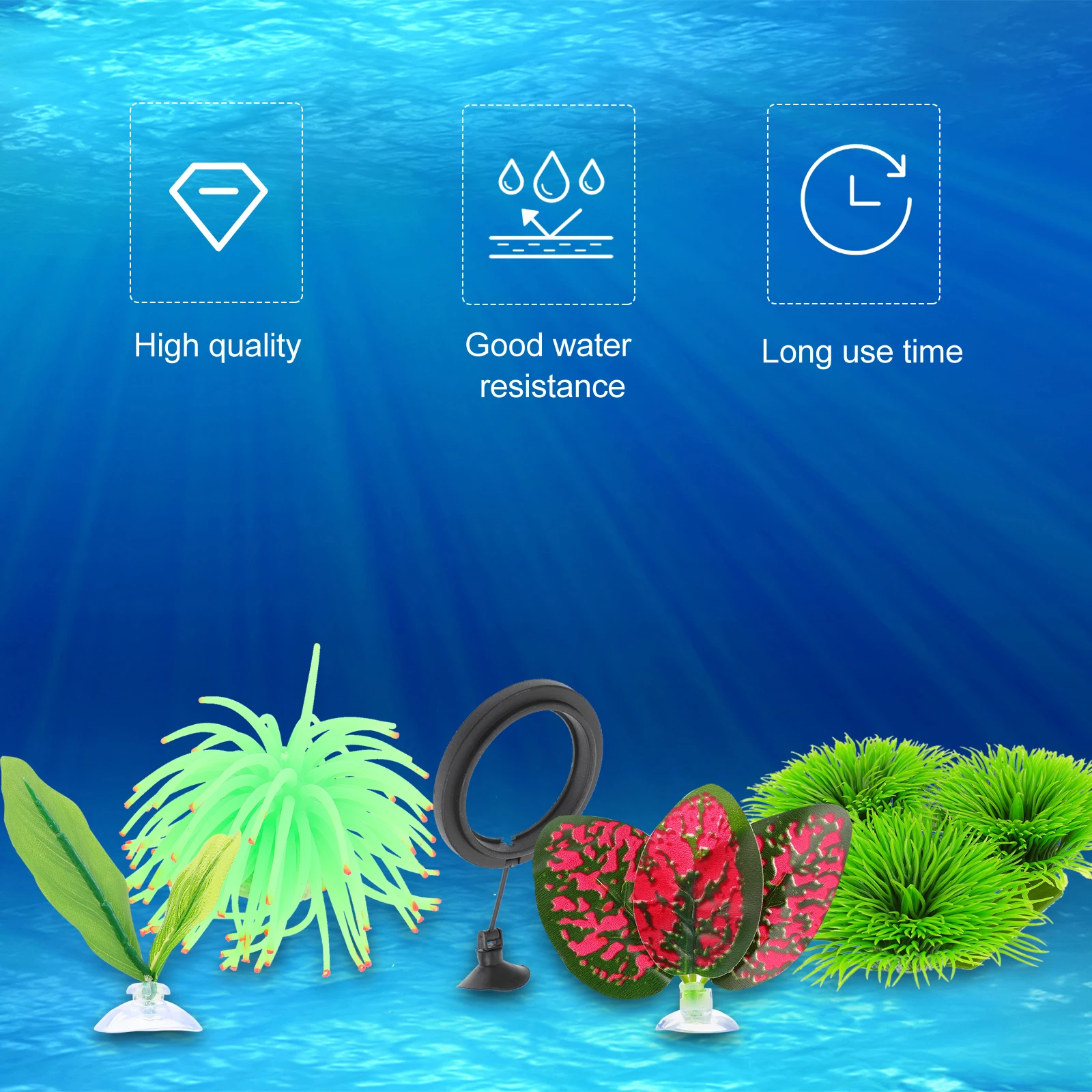 

1Set Betta Fish Decorations Realistic Resting Nest Set for Aquarium Spawning Hiding and Feeding Round Feeding Ring Artificial