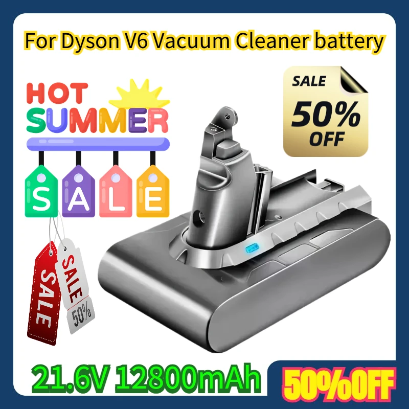 

For Dyson V6 Vacuum Cleaner DC58,DC59,DC62,650,770,880,SV03,SV04,SV05,SV06,SV07,SV09 21.6V 12800mAh
