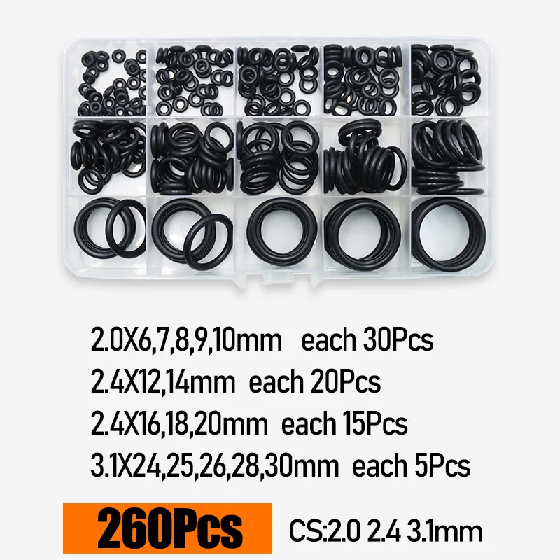 bis zu 3230p O-Ring Gummi NBR Dichtung Unterlegscheibe O Ring Kit Reparatur Wasserhahn Rohr Auto Sanitär Dichtung Ölbeständig Hochtemperatur-O-Ring – Detail 12