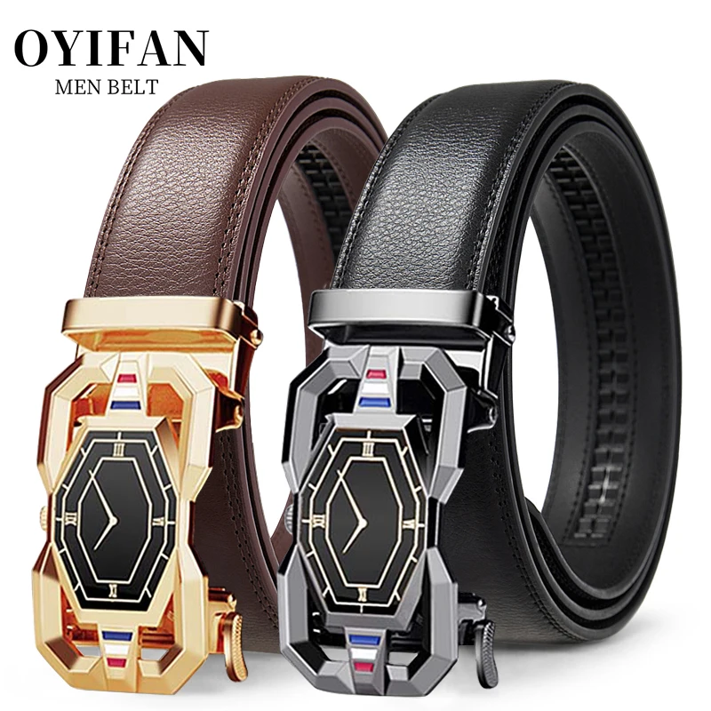 

Высококачественный модный мужской кожаный ремень, регулируемый автоматический ремень для мужчин, деловой и повседневный мужской ремень