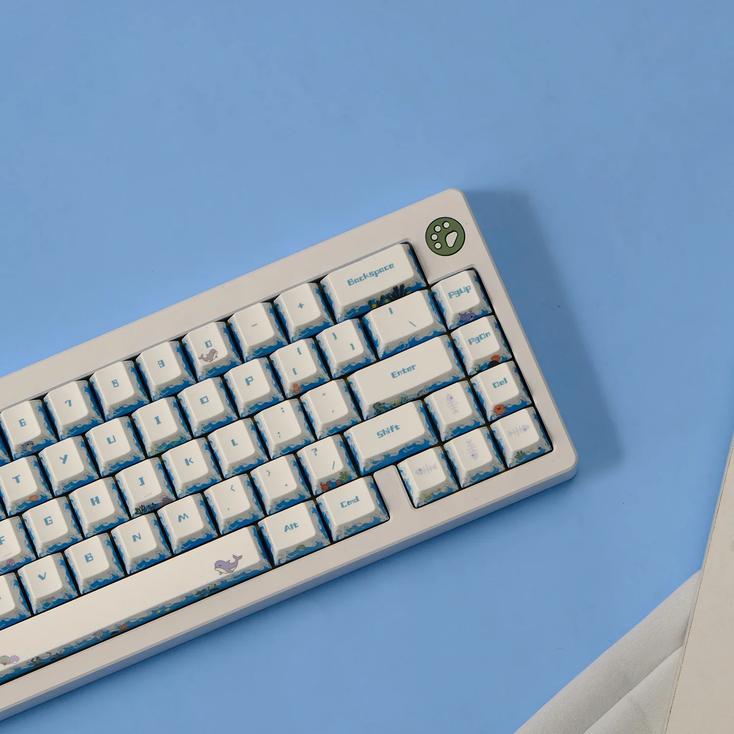 Deep sea party theme ocean wave keycaps PBT original sublimation mechanical keyboard customization full set