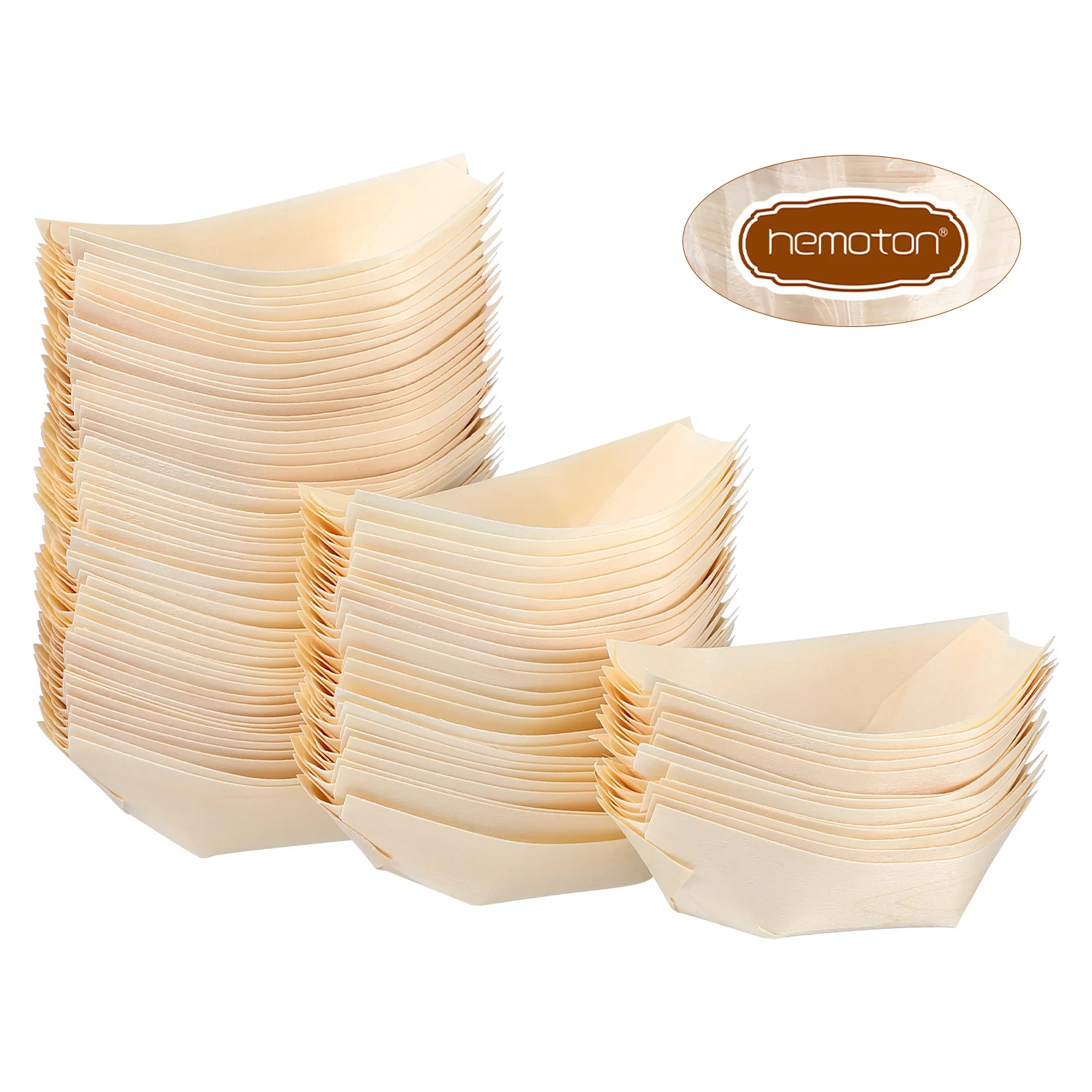 100 Pcs Paper Tray Disposable Sushi Wood Boat Tortillas Corn Serving Food Boats