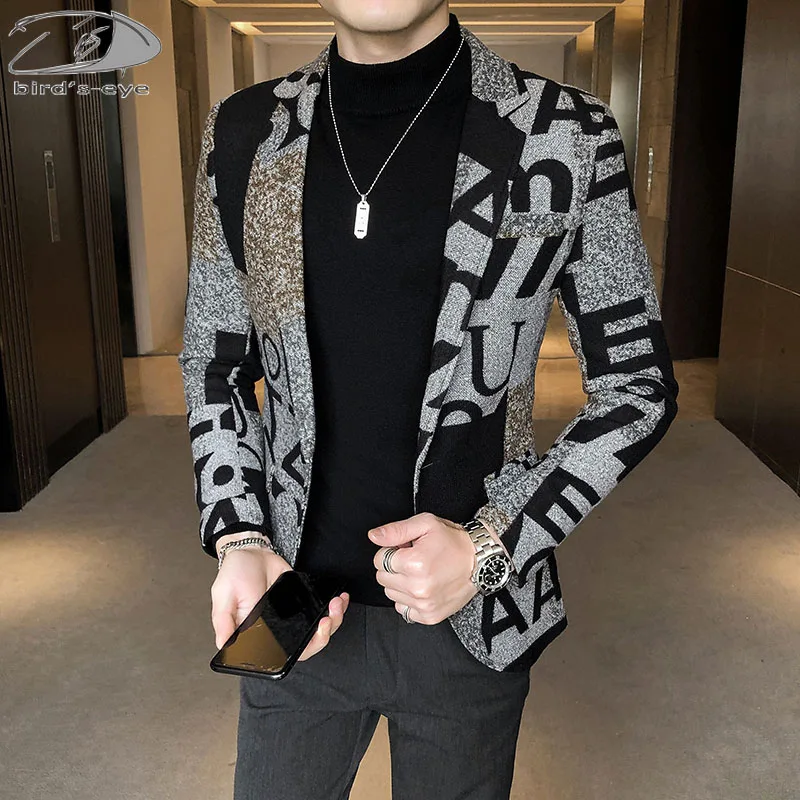 5XL New Brand Clothing Men Fashion Suit Party Coat Casual Slim Fit Jackets Buttons Suit Letter Print Painting Blazers Male 2023