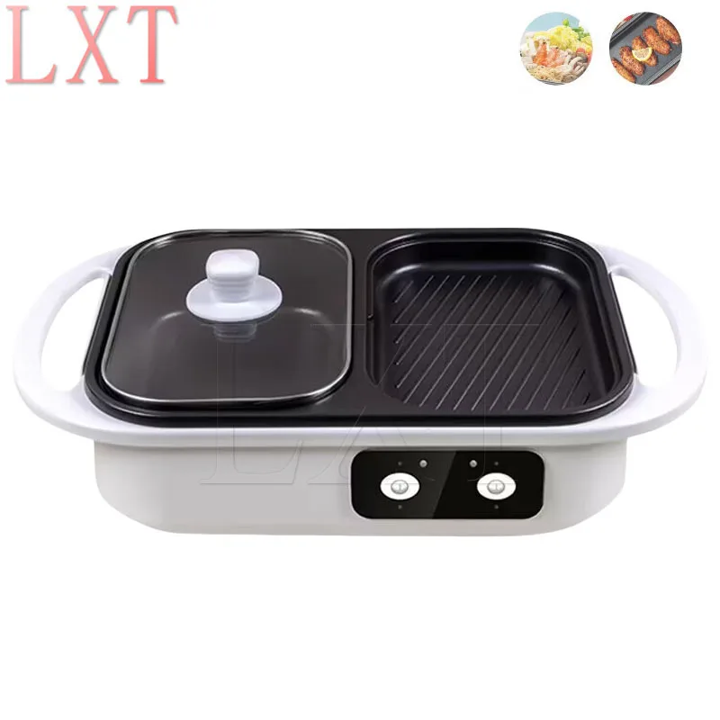 

2 In 1 Non Stick Shabu Pot Griddle Multi Cookers BBQ Shabu Pot With Grill Steaks Ramen Noodles Electric Cooking Pot