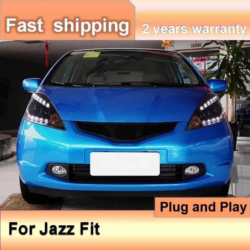 

Car Accessories for Honda Jazz Fit Headlight 2008-2010 Jazz Headlamp DRL Turn Signal Low High Beam Projector Lens