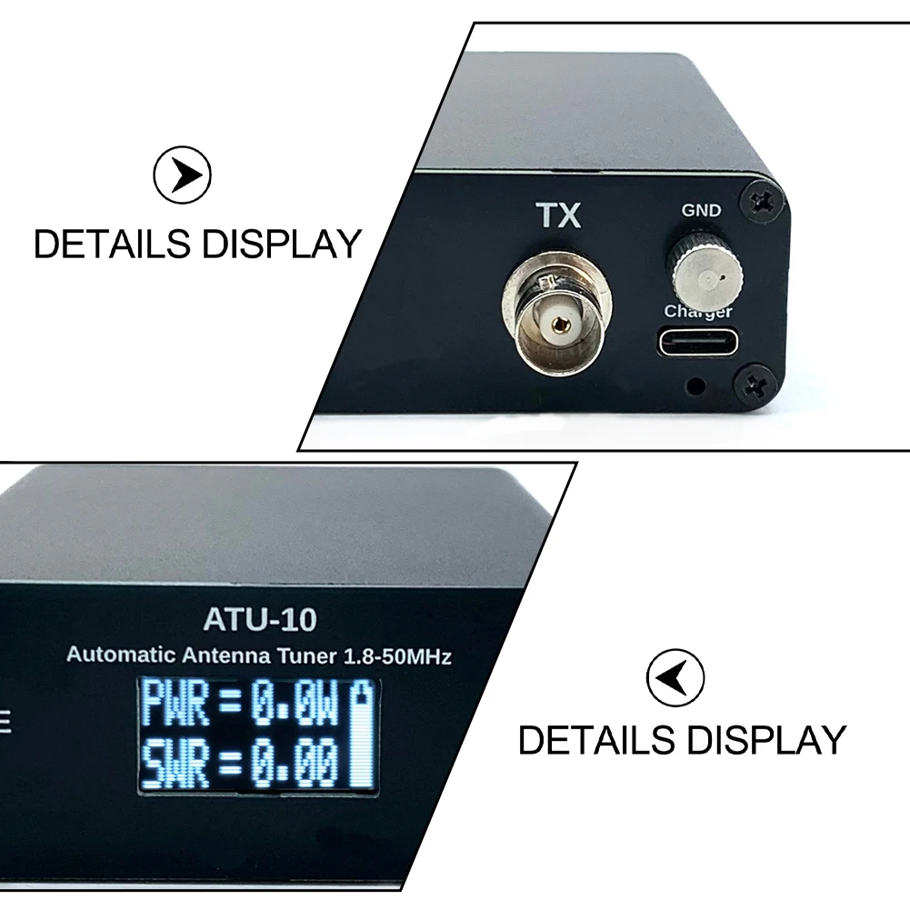 ATU10 1.8-50MHz Automatic Antenna Tuner for QRP Transceivers with Auto Measurement Adjustment and VSWR Monitoring