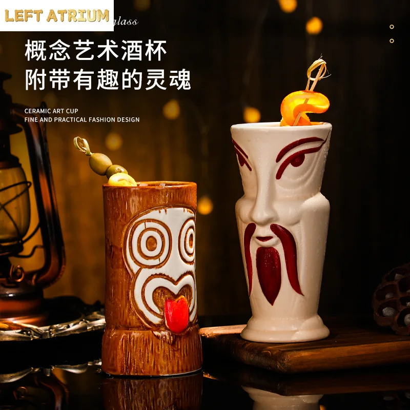 Creative Ceramic Cups, Bar, Tiki Personality, Hawaii Cocktail Glass, Zombie Cup, Human Skeleton, Easter, Large Capacity Beer Mug