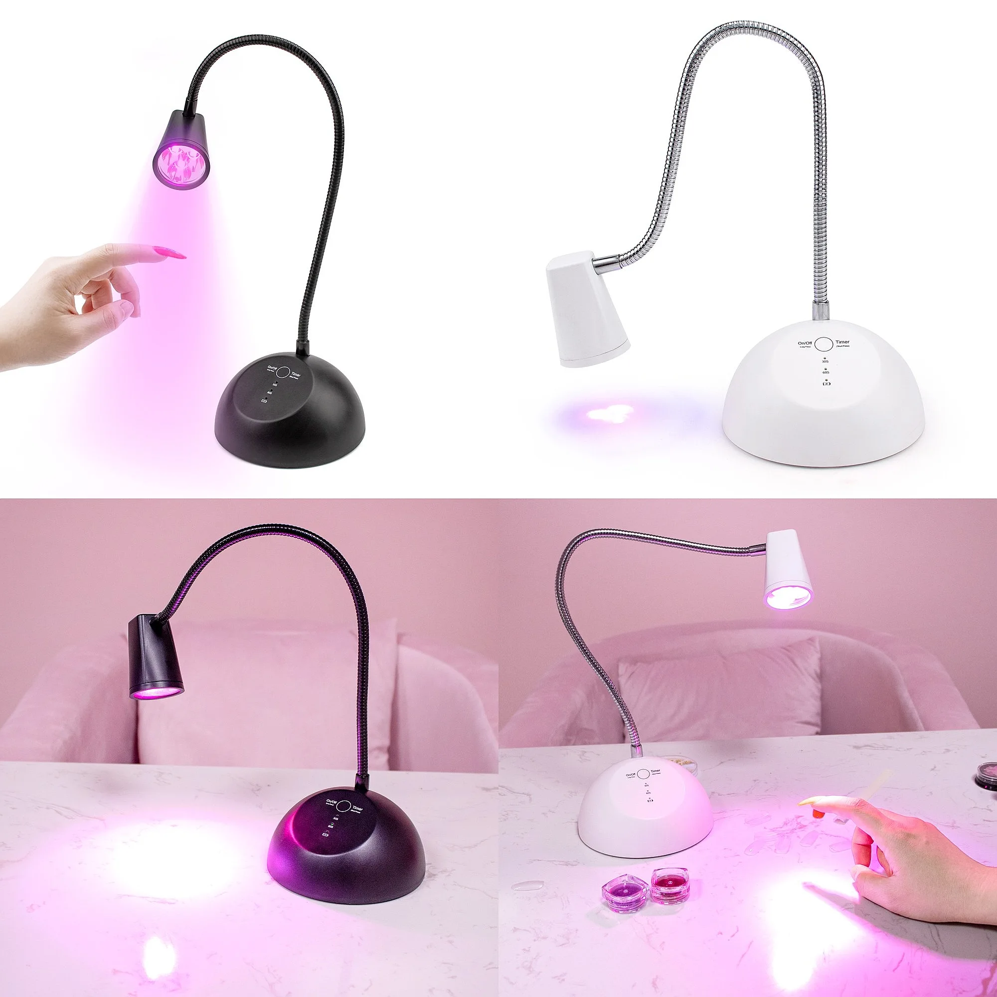 Portable Rechargeable Cordless Uv Led Soft Gel Finger Tip Flexible Desk Table Nail Lamp Flash Cure Touch Light