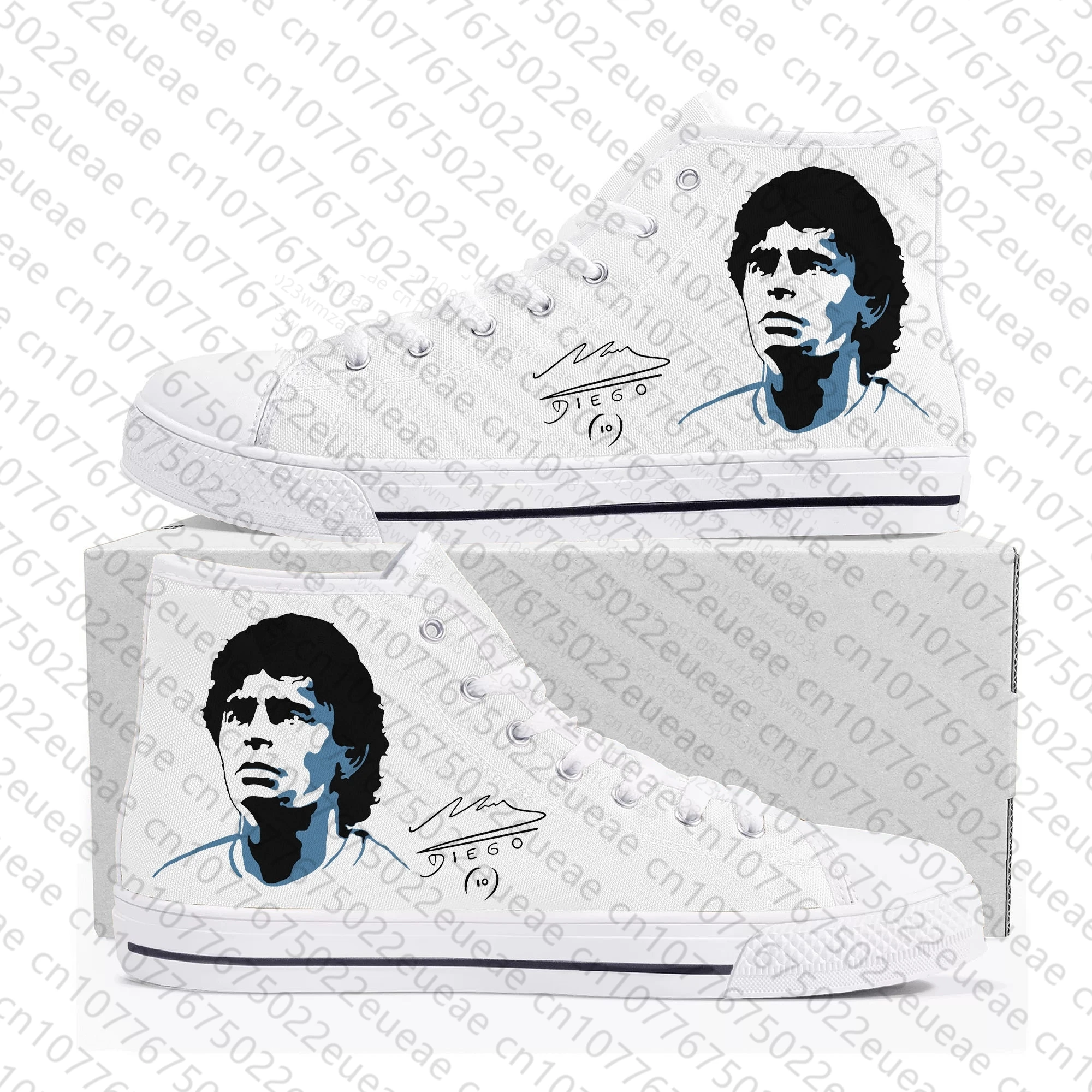 Diego Maradona football player High Top Sneakers Mens Womens Teenager Canvas Sneaker Casual Custom Made Shoes Customize Shoe