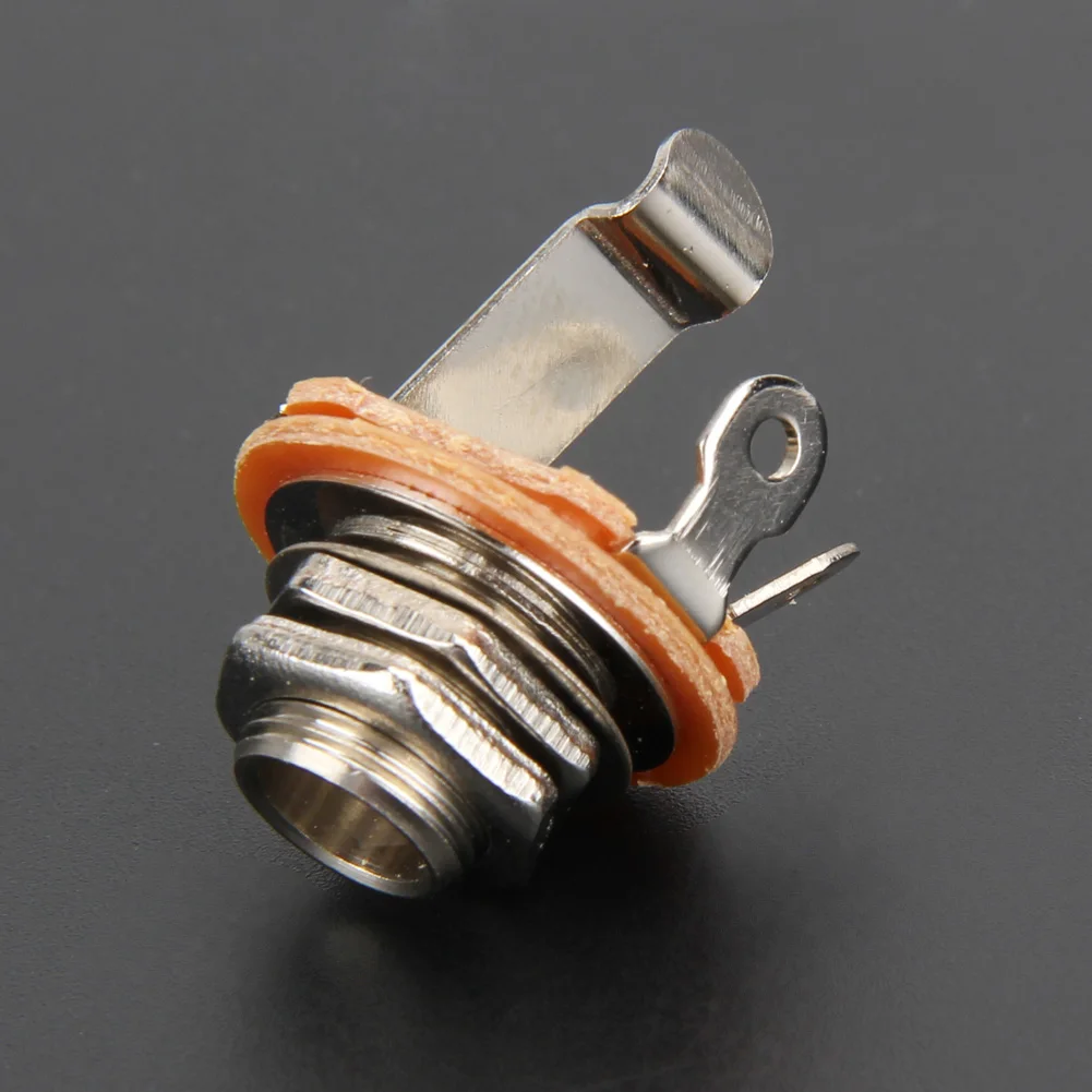 6.35mm Guitar Plug Socket 2-Conductor 1/4 Inch Mono Mount Jack Noise Reduction Guitar Parts Accessories for Electric Guitar Bass