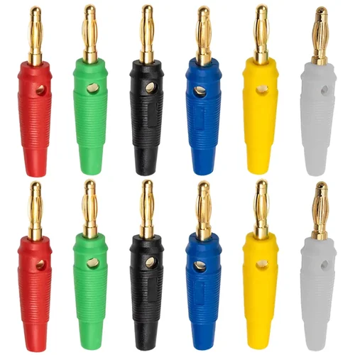 Imagen 2 del producto 5/20 piezas 4mm enchufes cobre puro chapado en oro Cable de altavoz Musical Pin conectores de clavija de plátano