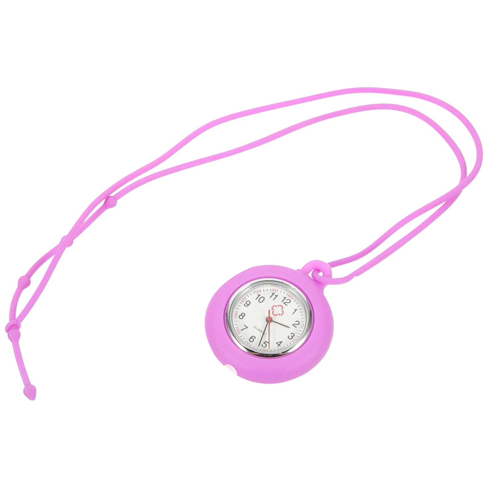 

1Pcs Nurse Pocket Watch Silicone Hanging Medical Timepiece Lightweight Shockproof for Hospital Staff Fashionable Daily Wear Pink