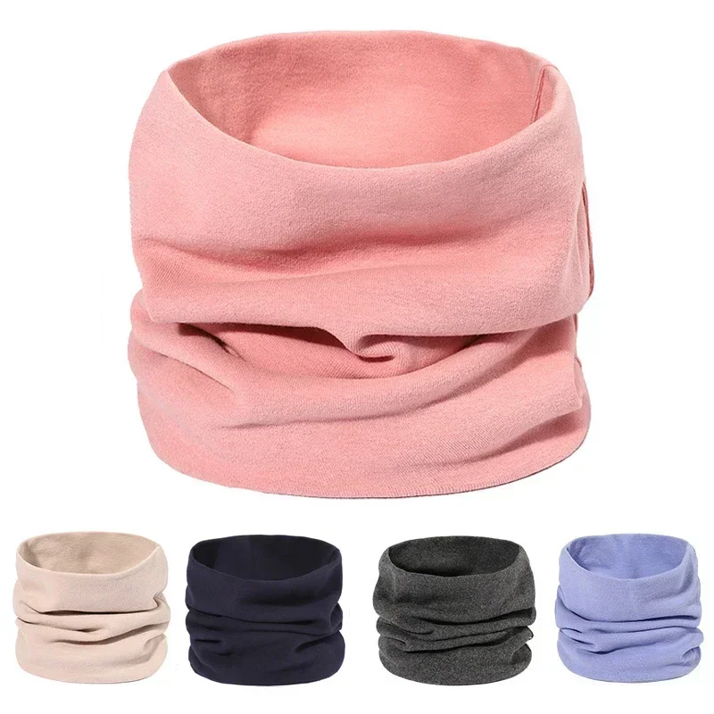 1PC 95% Baumwolle Solide Schal Herbst Winter Frauen Mann Schals Neck Kragen O Ring Schal Warme Schal Skifahren wandern Bekleidung Zubehör