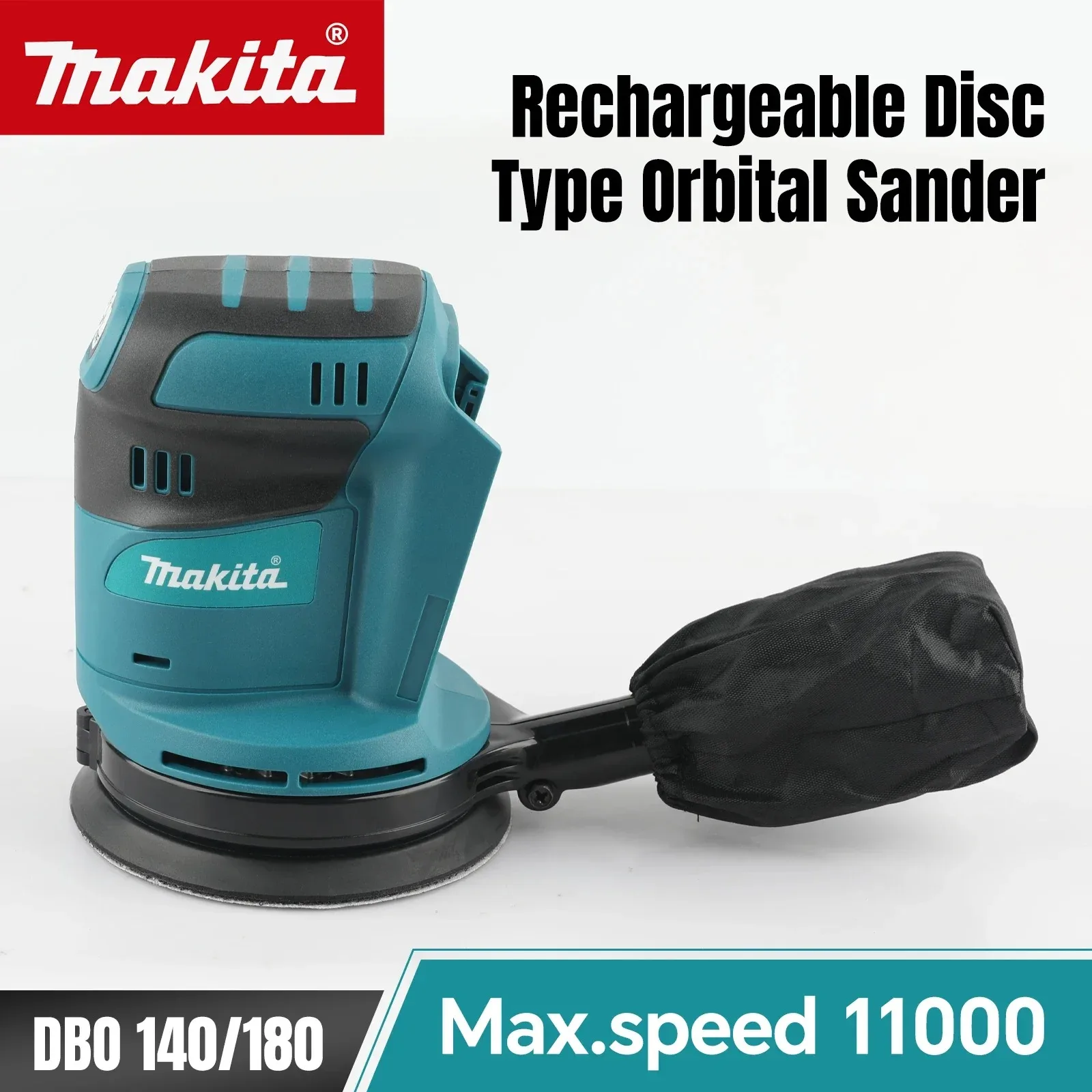 makita-dbo180z-18v-lithium-ion-cordless-rechargeable-disc-random-orbital-sander-woodworking-sanding-putty-polishing-bare-tool