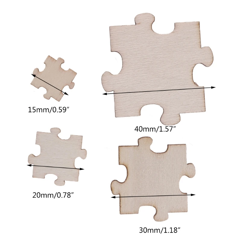 100 sztuk/zestaw niedokończone drewniane układanki Freeform puste puzzle sztuk dla sztuka DIY rzemiosło tworzenie kartek