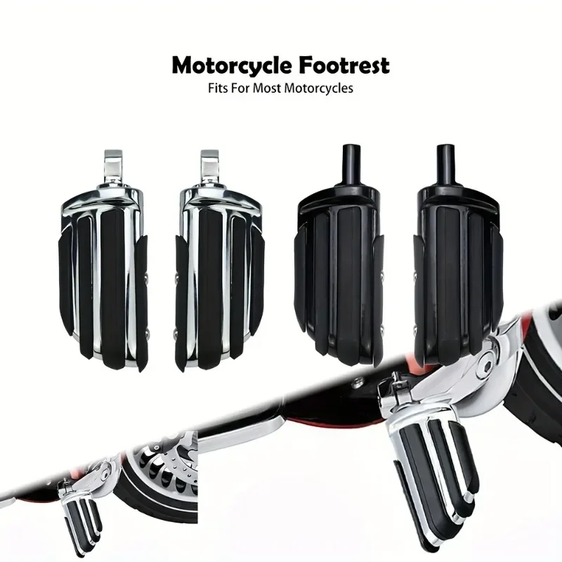 

For Universal Motorcycle Foot Pegs, Anti-Slip Retro Style Footrest Replacement for Custom Bike Modification & Upgrade