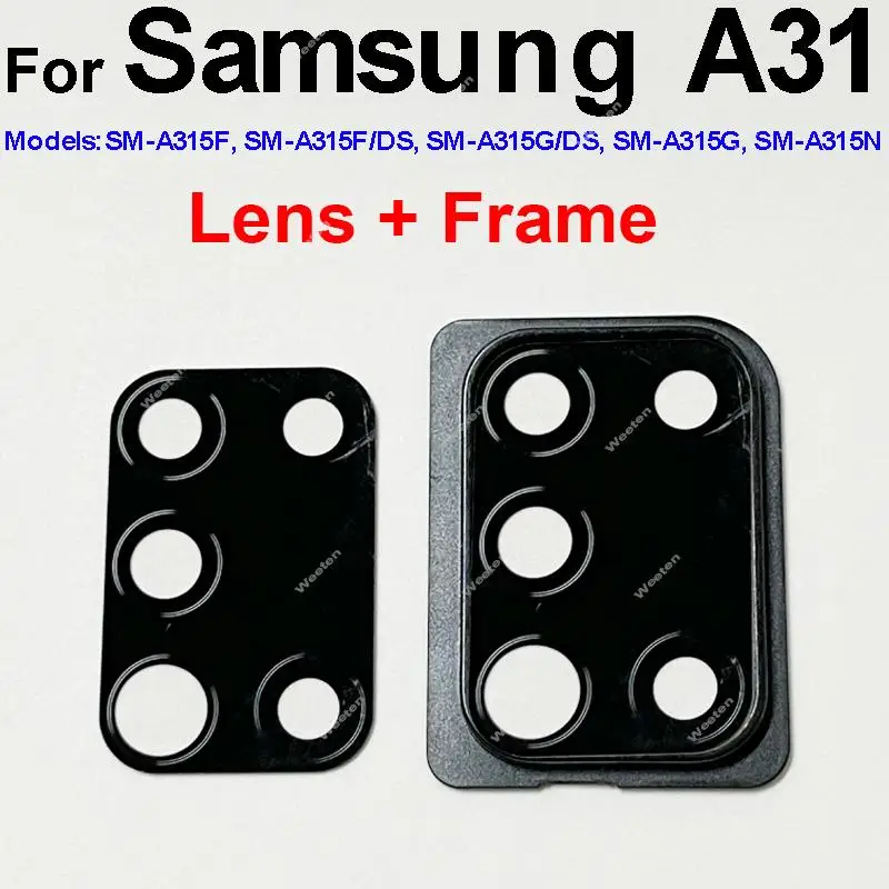 Copriobiettivo in vetro per fotocamera posteriore per Samsung Galaxy A31 A315F A41 A415F A71 A715F sostituzione della cornice dell'anello dell'obiettivo in vetro della fotocamera principale posteriore