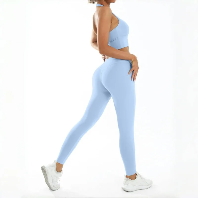 

Women's Yoga Suit Tight Fitting Nude Shock Resistant High Waist Yoga Suit Outdoor Sports Running Casual Fitness Suit