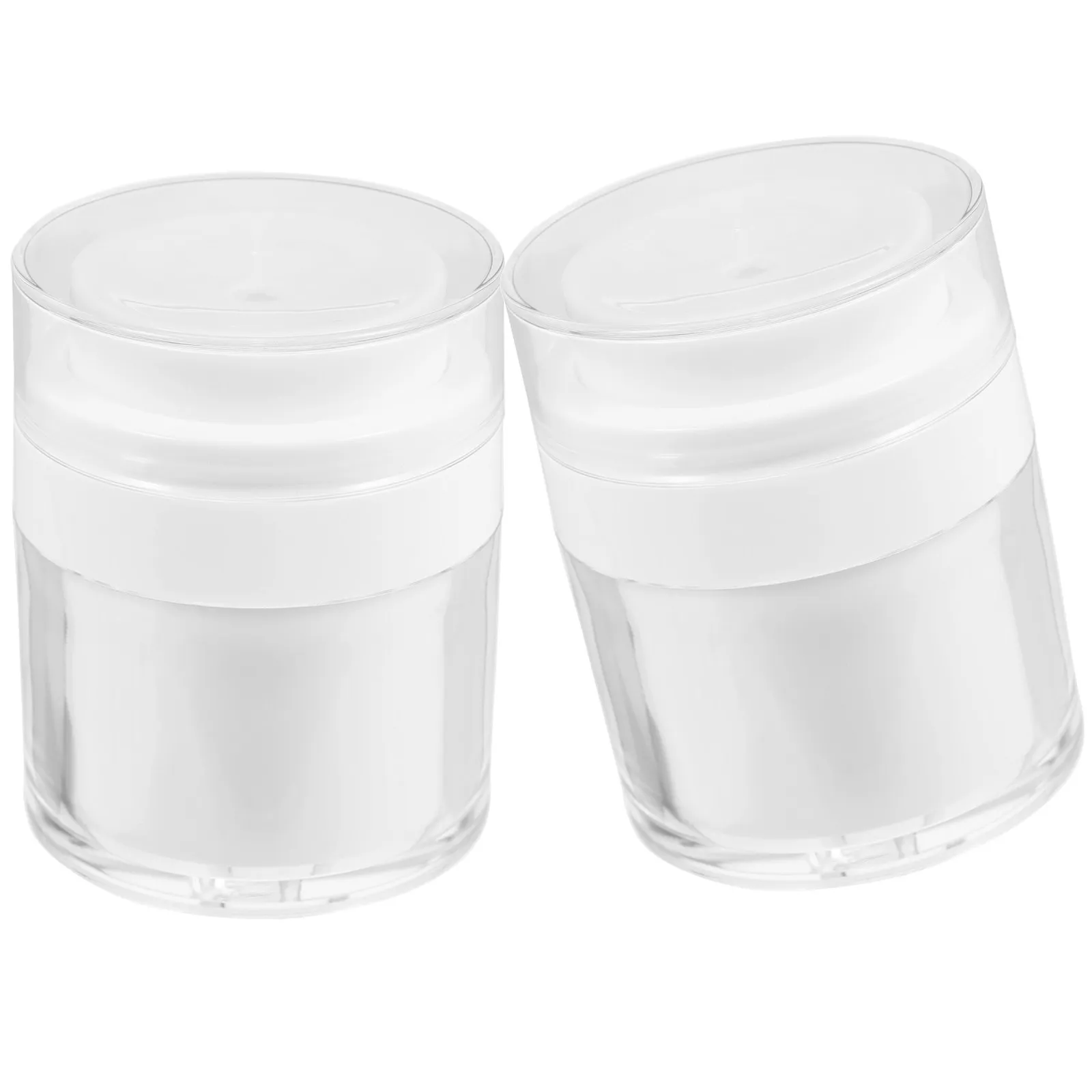 

2 шт. многоразовые дозаторы-помпы для крема, пустые флаконы с маленькими безвоздушными баночками из AS-пластика