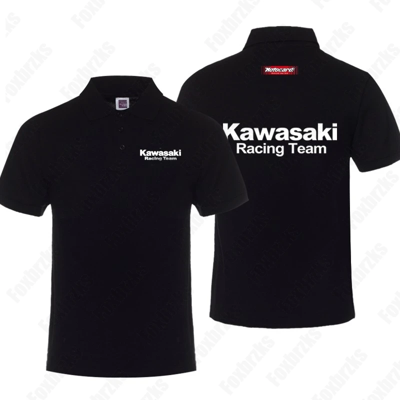 

Summer New Casual Outdoor Men Kawasaki Motorcycle Polo Shirt Fashion Breathable 3D Short Sleeved Polo Shirt Men Comfort Polo Top