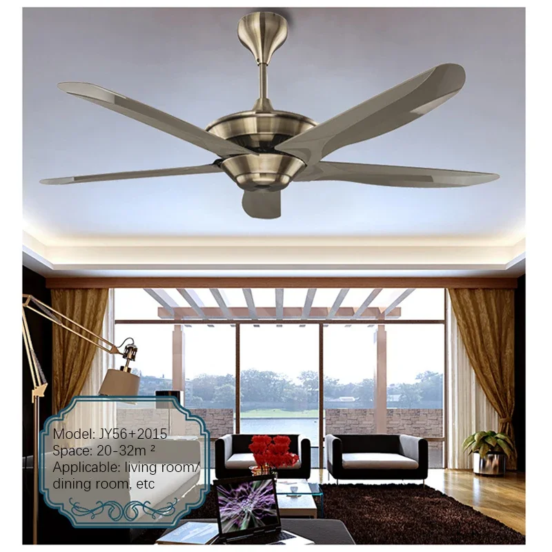 PLLY  Nordic Without lights Ceiling Fan American Retro Living Room Bedroom Study Cafe Hotel