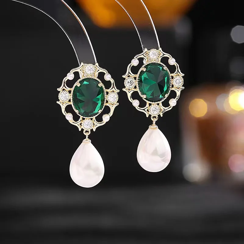 EYER Fashion Jewelry Zircons Aesthetic Brazilian Cubic Zirconia Pearl Party Brands Drop Earrings For Women 2022 Luxury Jewelry