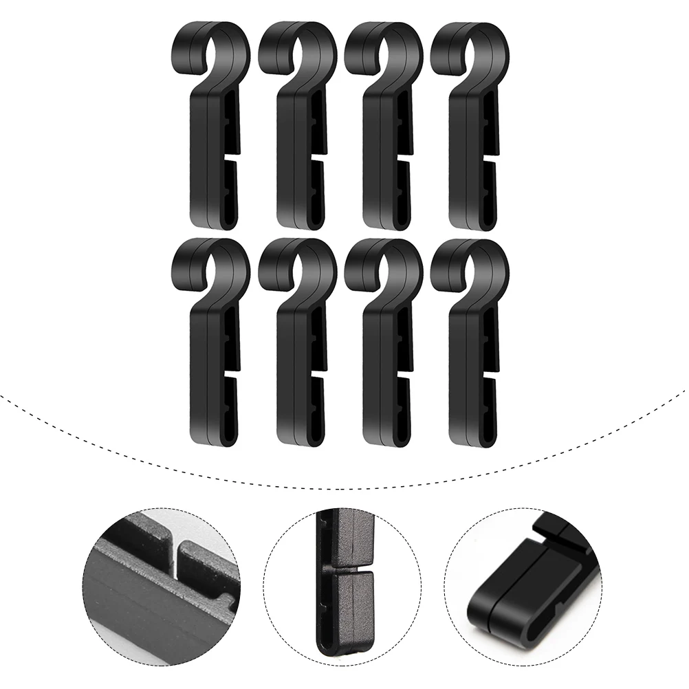 

8pcs Headlamps Clips Light Clip Hard Hat Black Plastic Lightweight Durable Easy Install Secure Headlamp Hook Night Work