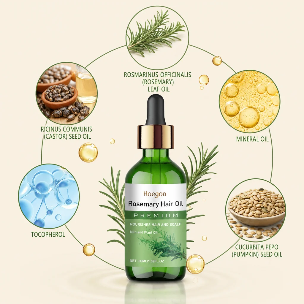 Rosemary Hair Oil Plant Nourishing Scalp Oil Strengthen Hair Roots Improve Hair Breakage Look Shine Nourishing Hair Scalp Care