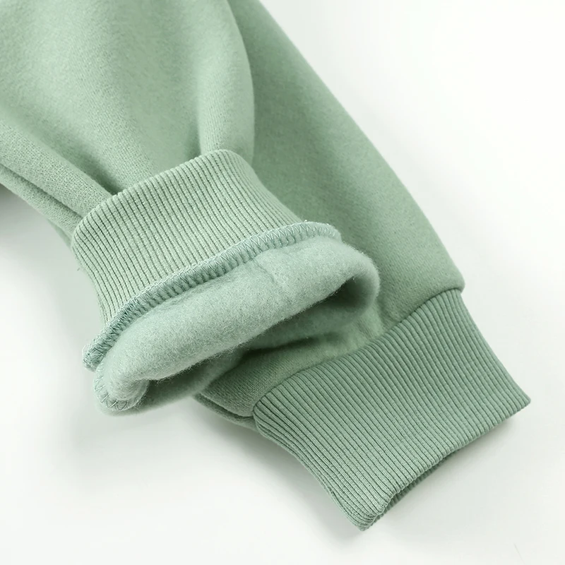Kinder Fleece-Kapuzenjacke Einfarbig Baumwolle Jungen Mädchen Warme Winterkleidung für Kleinkinder Dicke Oberbekleidung Koreanisches Sweatshirt – Detail 8