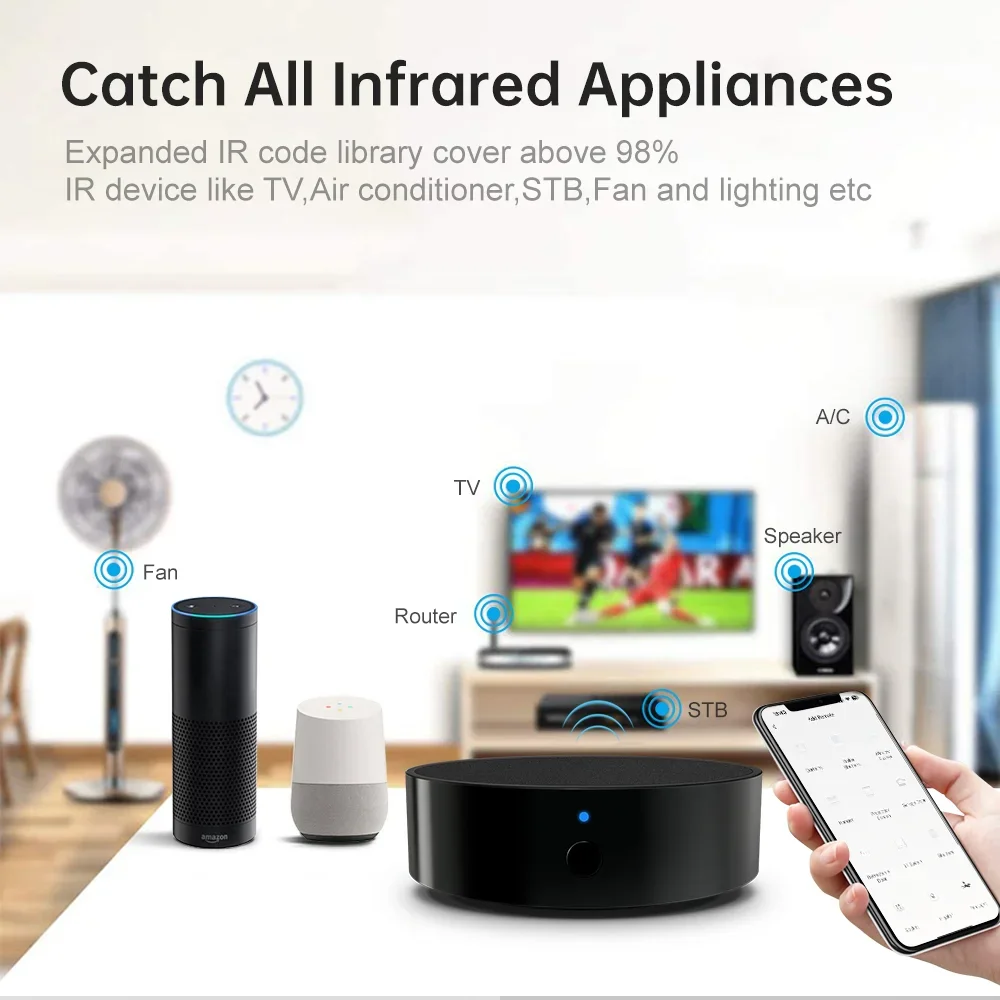 MIUCDA Tuya WiFi RF telecomando Smart Home telecomando IR per TV condizionatore d'aria universale funziona con Alexa,Google Home