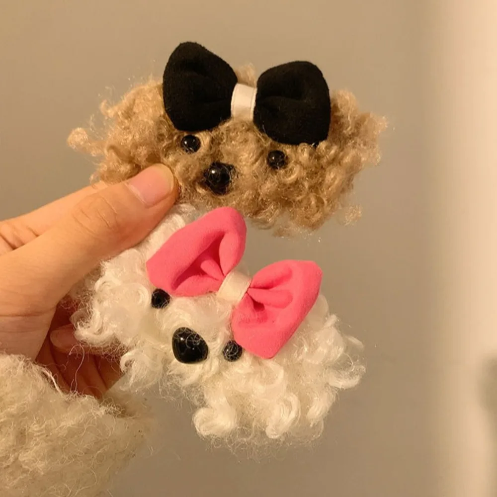 

Cute Plush Bow Dog Hair Clip Women's Winter bangs Side BB Clip Plush Hair Clip Children's Headwear Hair Accessories