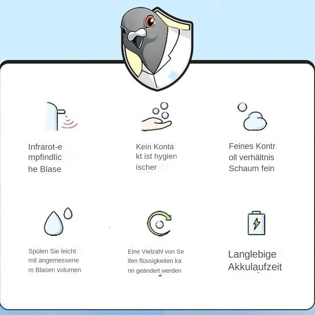 MAKE-Pigeons Bird Soap Dispenser, Automatic Hand Soap Dispenser, Non-Contact Automatic Induction Foam Hand Washer