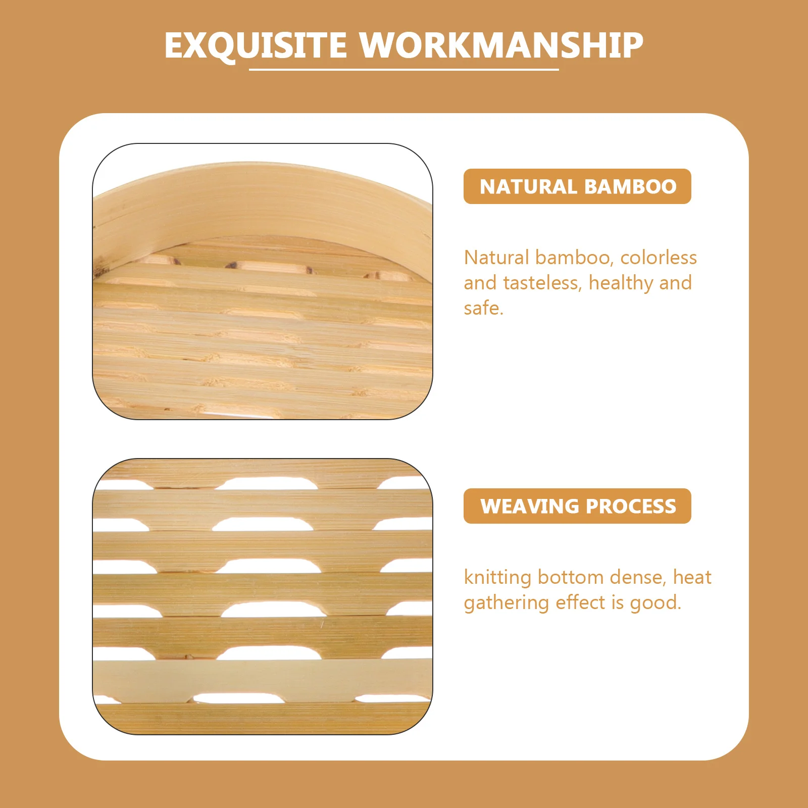 

1Set Bamboo Food Steamer Basket Nonstick Easy to Clean Store for Healthy Cooking Buns Steamer Breakfast Steamers