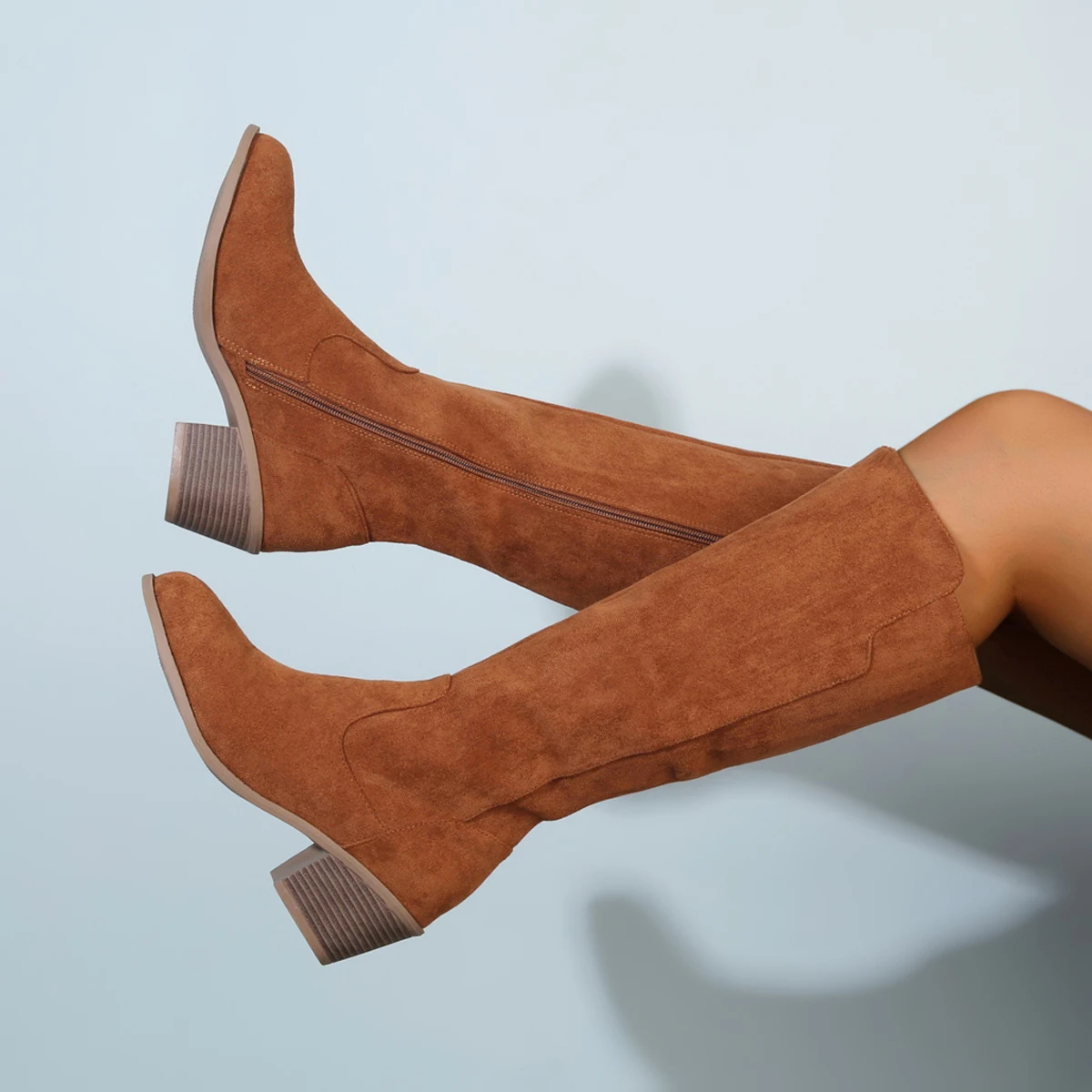 ポインテッドトゥ女性アンクルブーツファッションスエードサイド - Suede Ankle Boot のレビューと価格
