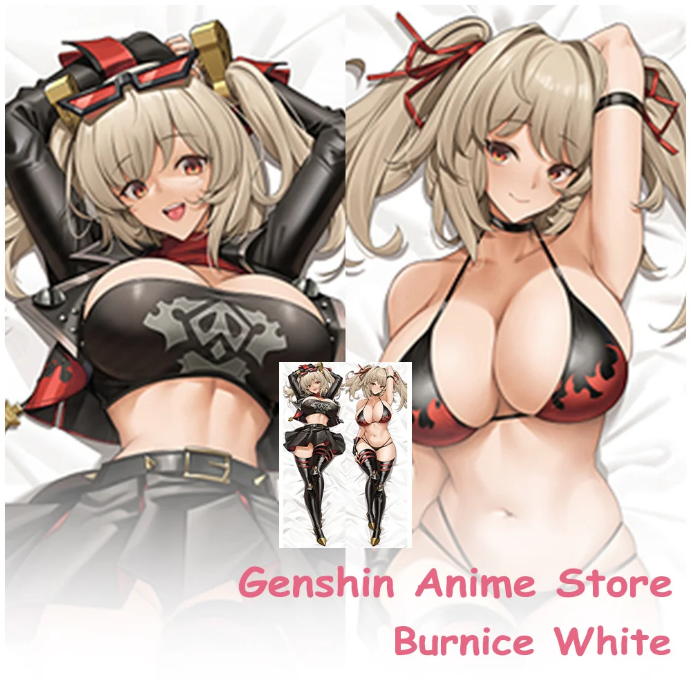 

Белый обнимающий чехол с рисунком Burnice для всего тела Dakimakura, реквизит для косплея, аниме, двухсторонняя наволочка из персиковой кожи с принтом