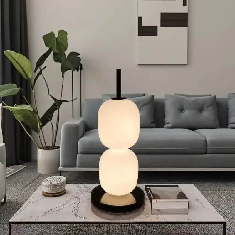 Nordic Creative Double Head Gourd Glass Table Lamp Modern Simple Living Room Cloakroom Bedroom Bedside Light