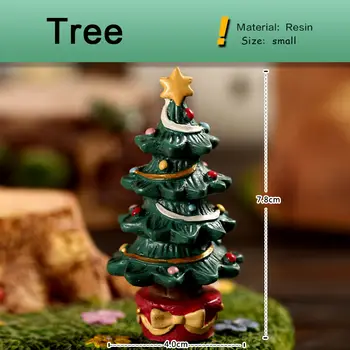 Nová vánoční miniaturní figurka stromeček dárek sněhulák medvěd jelen kreslený zvířecí model domeček pro panenky domácí zahradní dekorace příslušenství 8 nejlepší prodej miniaturní vánoční figurky - №2