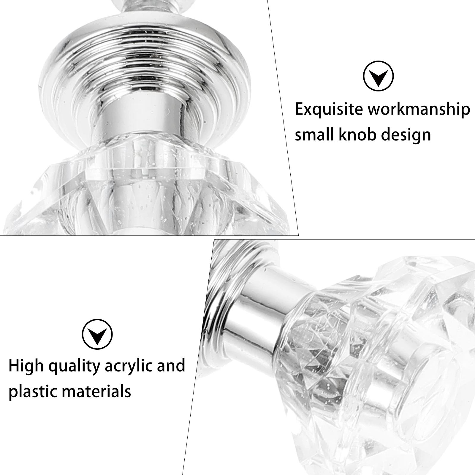 

20Pcs Plastic Small Pull Handle Clear Cabinet Door Knob Durable Reliable for Wardrobe Drawer Cupboard Use Door Pull Handle