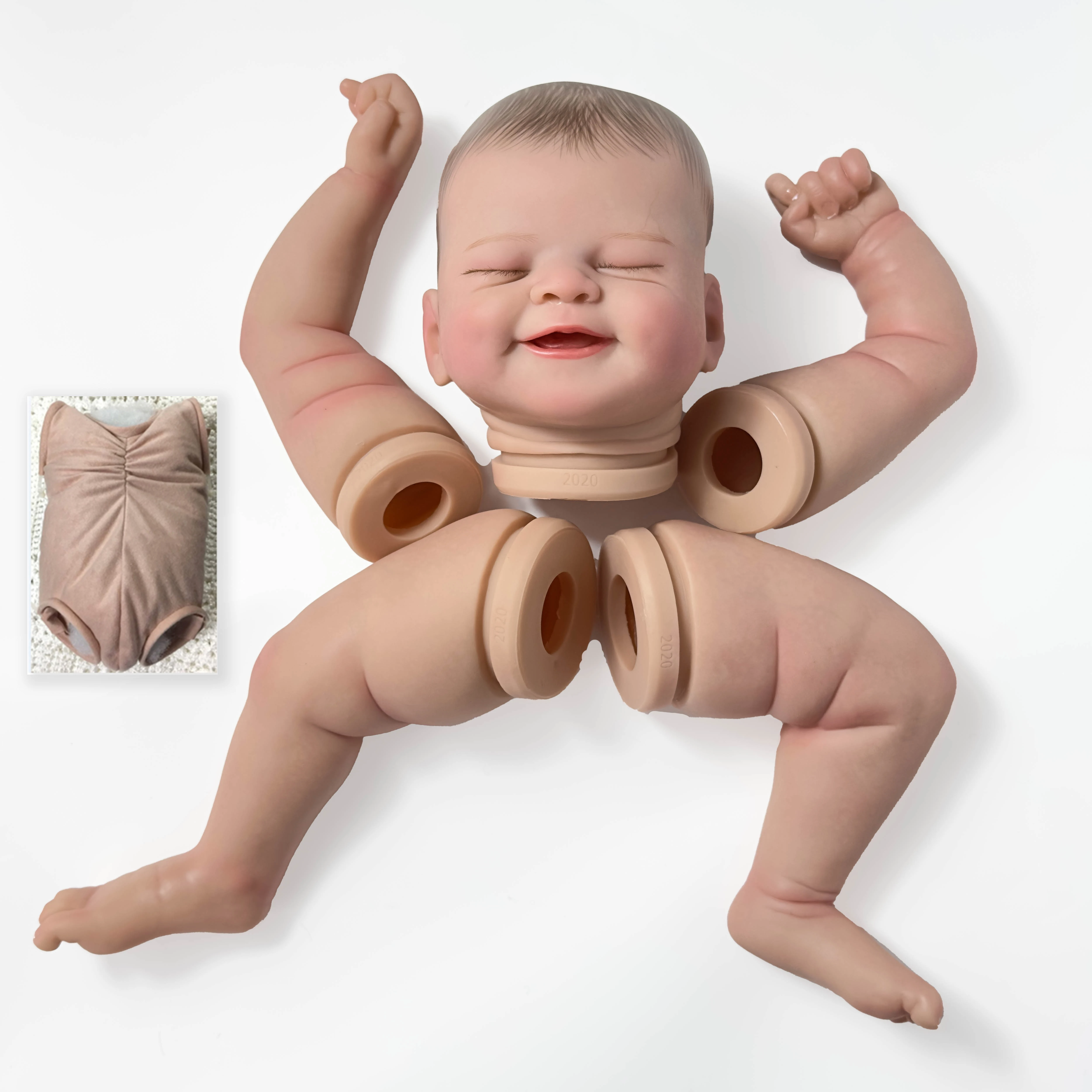 NPK 19Inch Reborn Doll Kit Lifelike Soft Touch Fresh Color Unfinished painted DIY Doll Parts