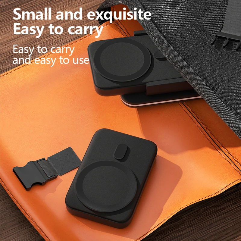 Mag-Safe Charger Magnetic Wireless Charging Station 3 in 1 5000mAh Portable Power Bank for iPhone 16/15/14/13/12 IWatch Series