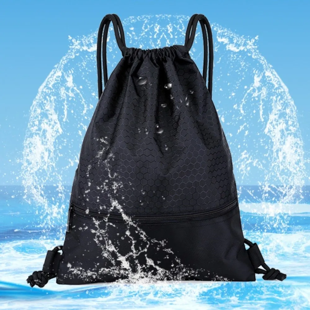 

Waterproof Fitness Drawstring Bag Large Capacity Lightweight Drawstring Backpack Commuting Solid Color Drawstring Pocket Unisex