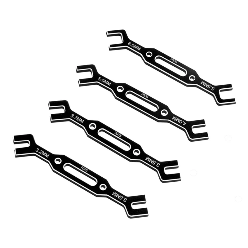 

4Pcs Wrench 3/3.2/3.5/3.7/4/5/5.5/6Mm Turnbuckle Nut Ball End Joint Remover Universal Tool For RC Car Drone Boat Black Parts