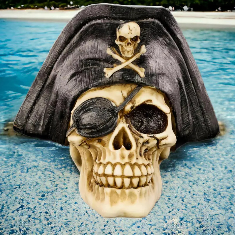 Caribbean Pirates One Eyed Skull Ornament Dark Series
